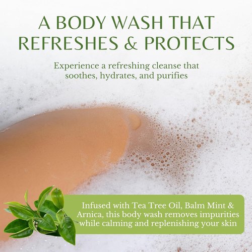 EDENIKA BOTANICALS Tea Tree Body Wash - Natural Antifungal Support for Athlete’s Foot & Jock Itch | 16 fl oz (2 Pack)