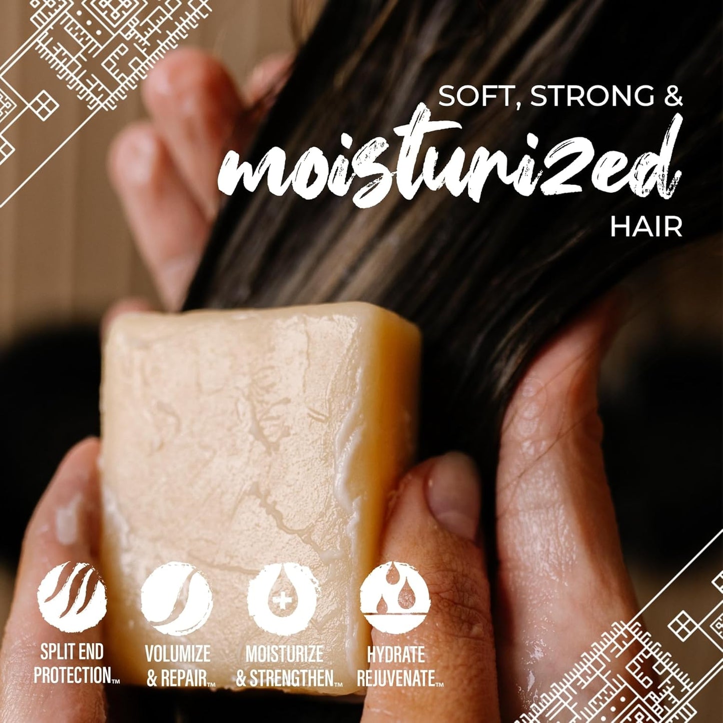 Viori Chamomile Rose Conditioner Bar - All-Natural Organic Formula with Rice Water for Healthy Hair