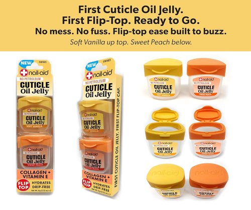 Nail-Aid Cuticle Oil Jelly - Non-Drip Treatment for Dry Cuticles & Hangnails | Collagen & Vitamin E