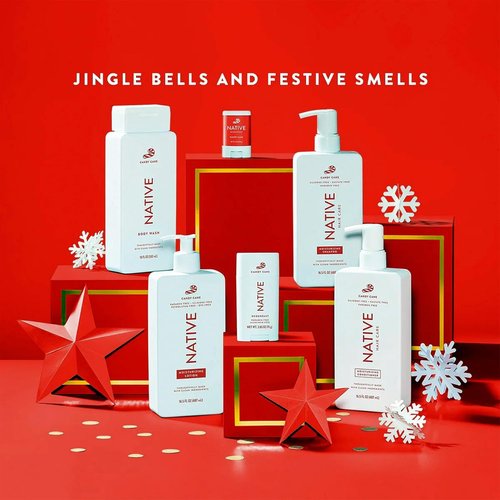 Native Candy Cane Mini Deodorant - Refreshing Holiday Scent | 0.35oz Travel Size