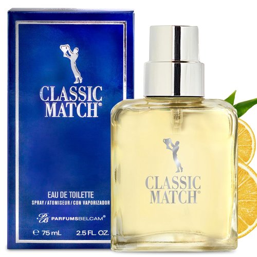 PB ParfumsBelcam Blue Classic Match Eau de Toilette Spray for Men - Modern Citrus Fougere Fragrance, 2.54 Fl Oz