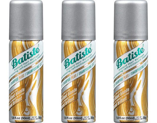 Batiste Dry Shampoo Brilliant Blonde Mini Travel Size 1.6 oz (Pack of 3)