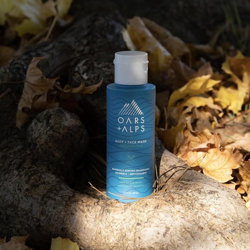 Oars + Alps Men's Moisturizing Body & Face Wash - Vitamin E & Antioxidants, Sulfate-Free, Travel Size 3.4oz | 2 Pack