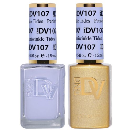 DND Gel Polish | Coquette Collection - Chip-Free UV/LED Nail Polish Duo in 107 Periwinkle Tides, 0.5 Fl Oz