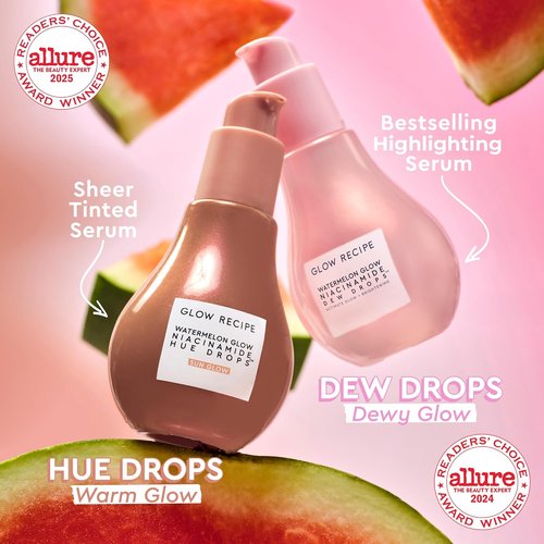 Glow Recipe Hue Drops - Tinted Face Serum & Bronzing Drops with Niacinamide | Radiant Warm Glow (40ml)