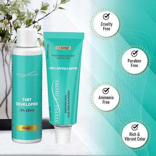 Professional Dark Brown Hair Tint Kit - Waterproof Root Touch-Up Color, 25ml | Lasts 4-6 Weeks, 40 Applications