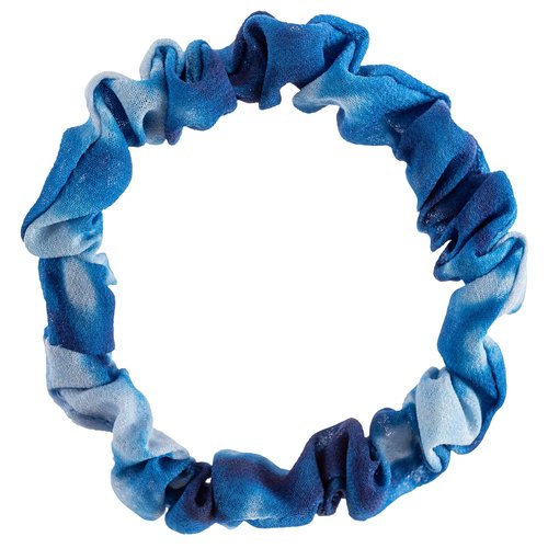 Karma 4-Set Slim Hair Scrunchies for Women - Slim Elastics Hair Bands Scrunchy Hair Ties, Girls Hair Accessories - Great Gift for Holiday Seasons, Blue Oasis