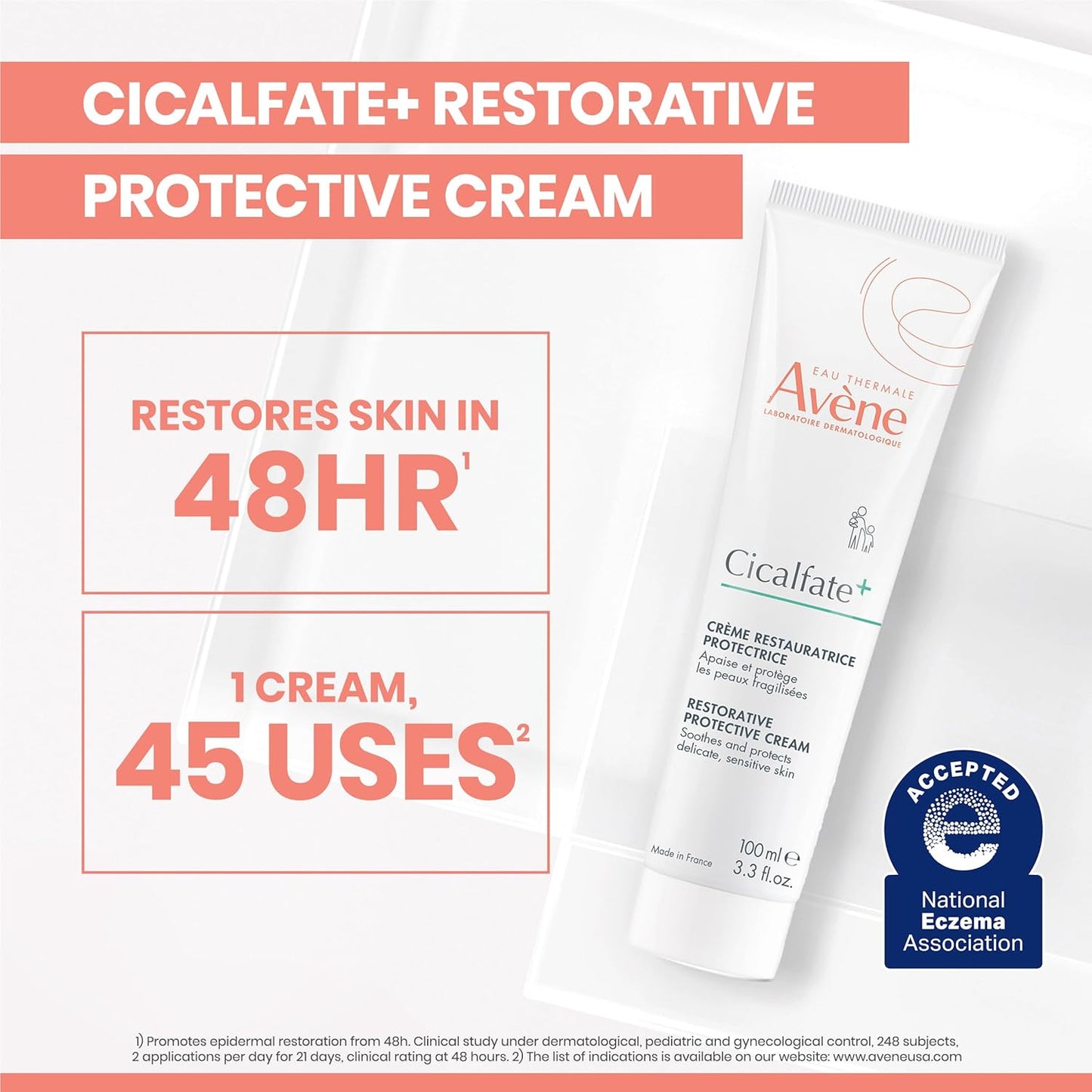 Avène Cicalfate+ Restorative Protective Cream - Face Moisturizer for Sensitive Skin | Safe for All Ages