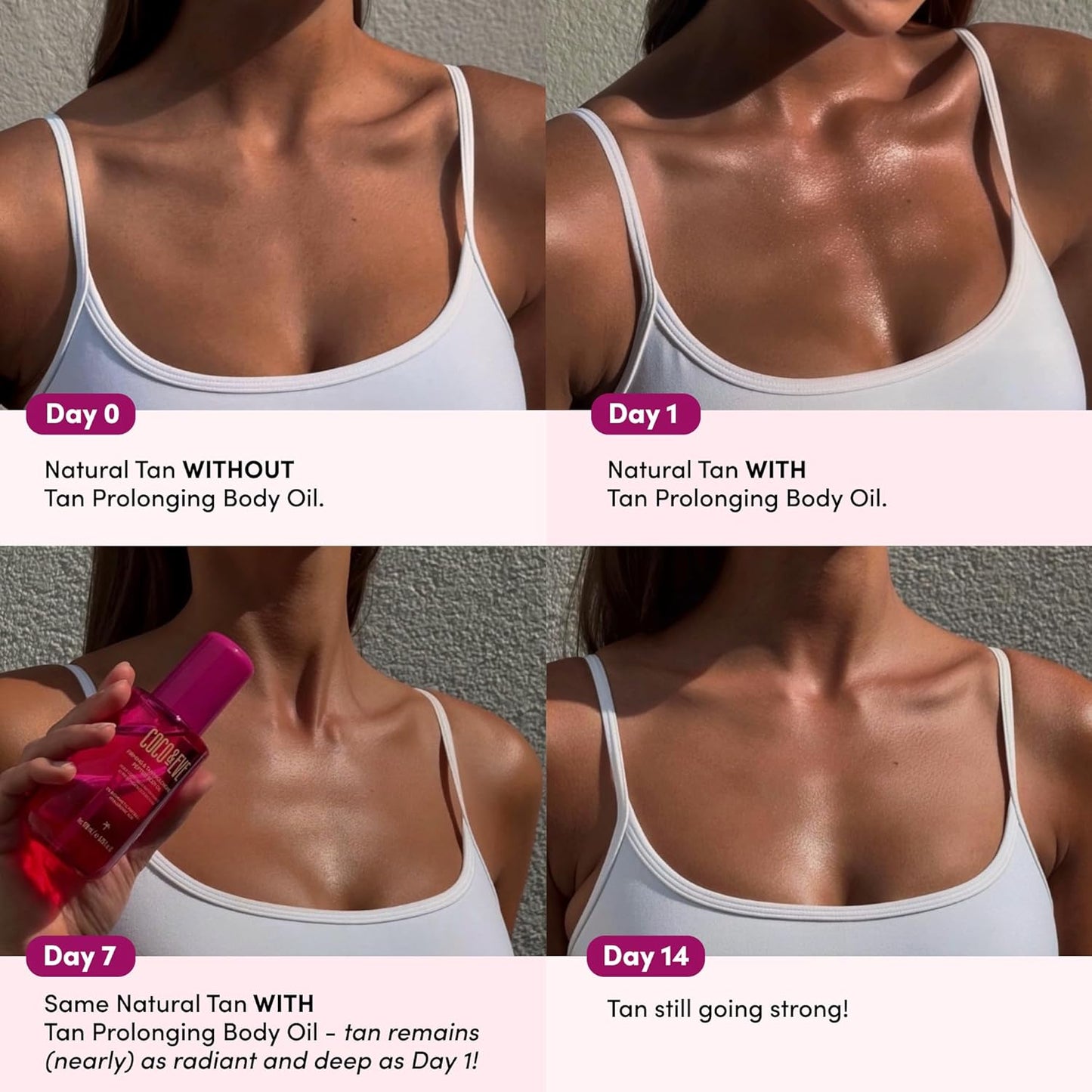 Coco & Eve Firming Body Oil - Natural Tan Extender with Tropical Oils & Vitamins C & E | 5.75 fl oz