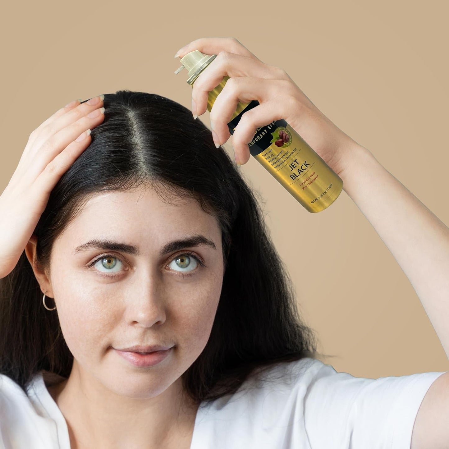 Tinted Color Temporary Root Touch Up Hair Spray - Dark Brown | Quick Dry, Humidity-Resistant, Jojoba Oil Infused, 3.38oz