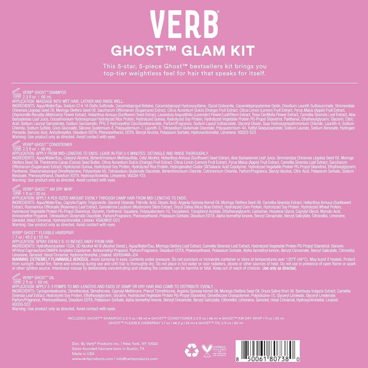 VERB Ghost Discovery Kits - Weightless Shine + Frizz Control - Travel Sized Bestsellers