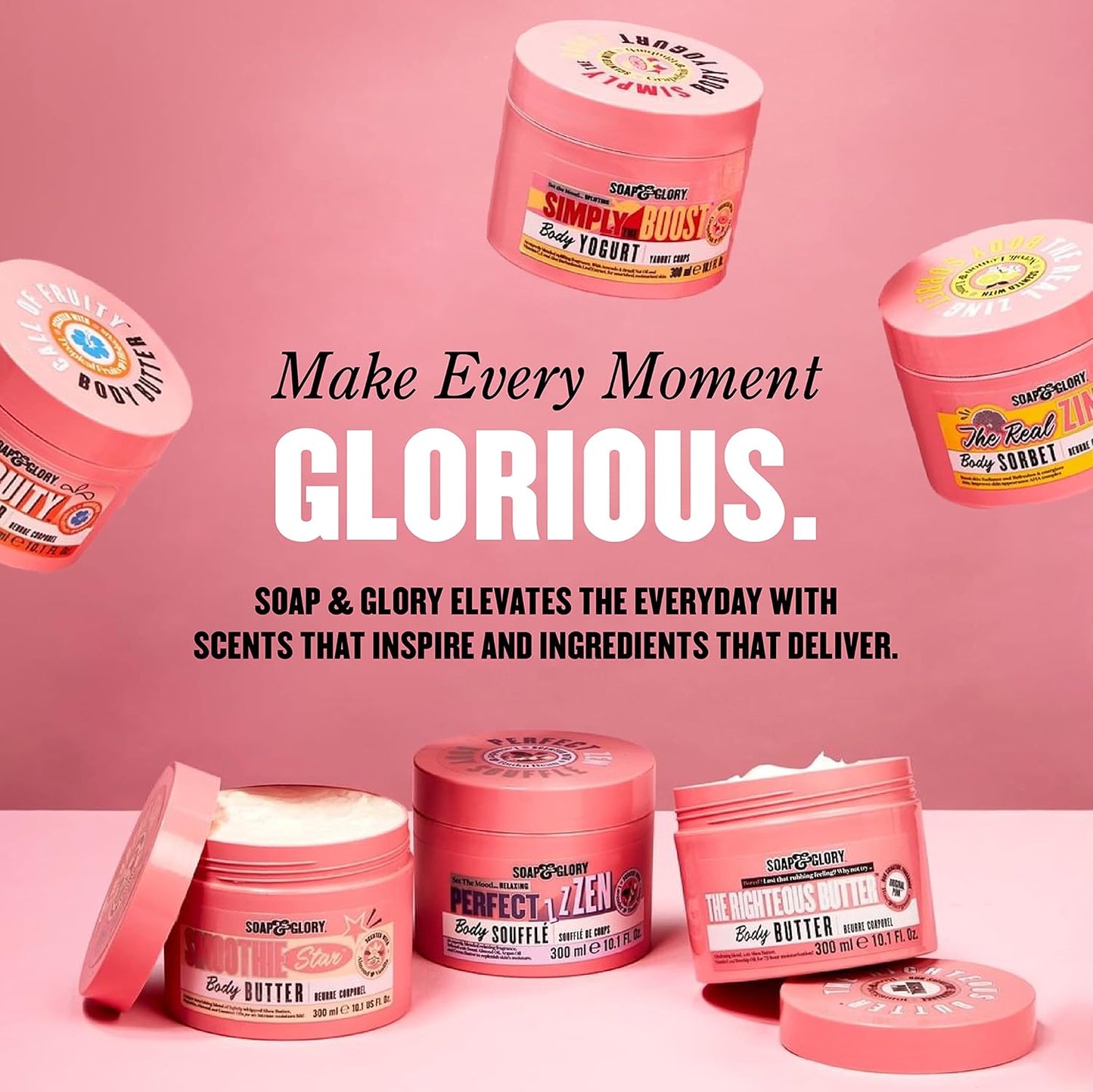 Soap & Glory Original Pink Body Lotion Pump - Lightweight Moisturizer with Shea Butter & Aloe Vera - Hydrates Dry Skin (16.9 fl oz)