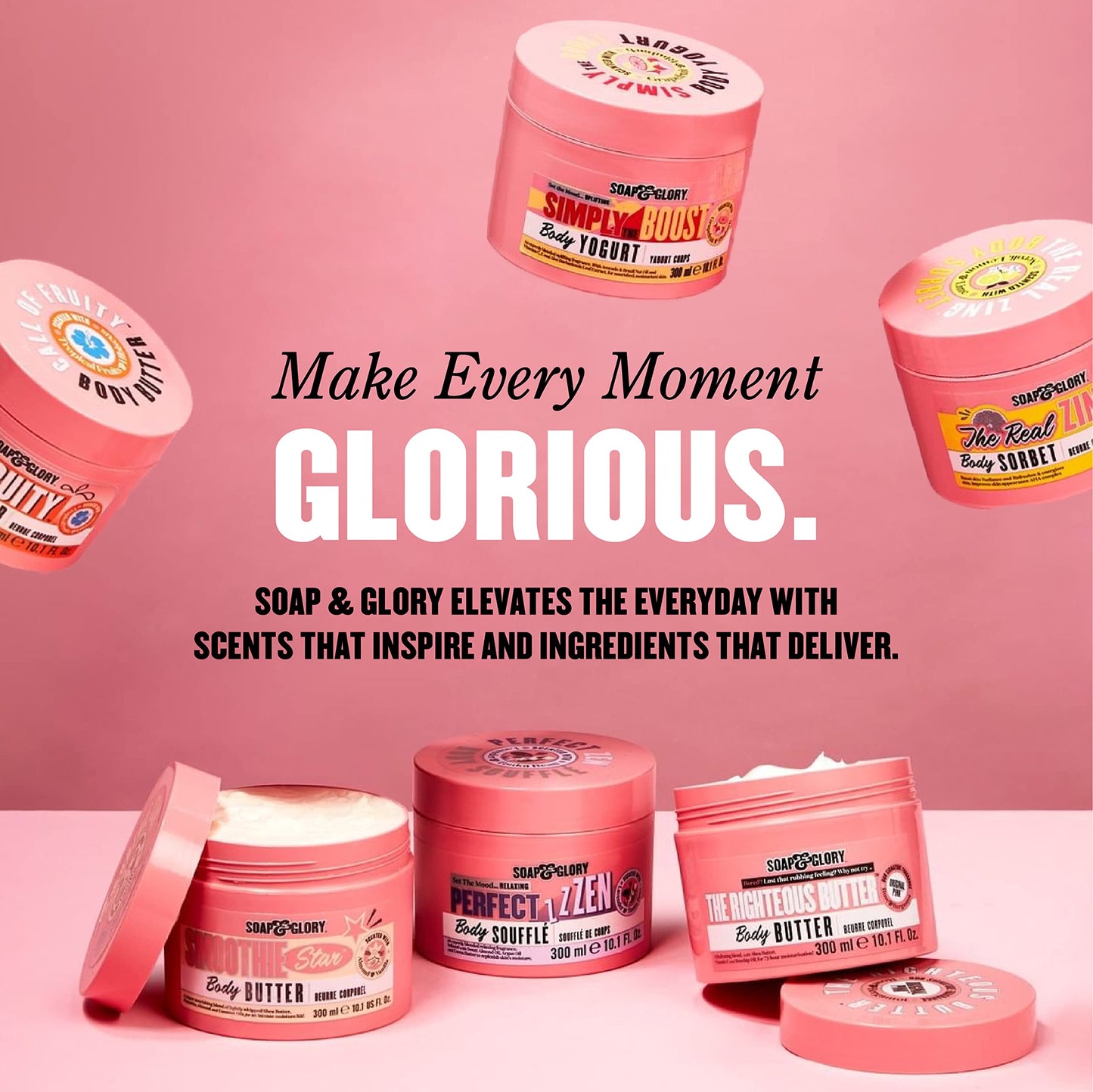 Soap & Glory Original Pink The Righteous Butter Moisturizing Body Lotion Pump - Shea Butter, Vitamin E & Aloe Vera Vegan Body Moisturizer - Rose & Bergamot Scented Lotion (500ml)