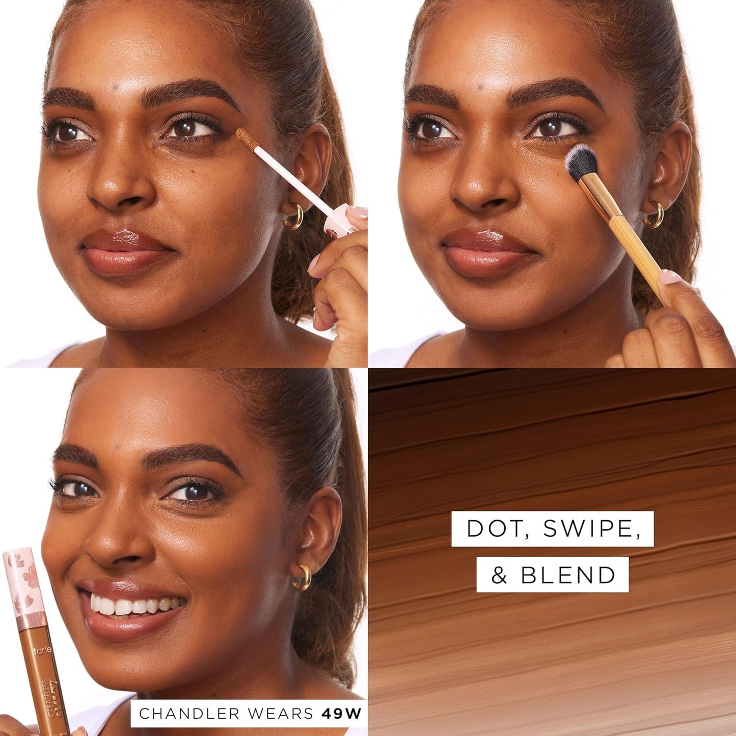 Tarte Creaseless Creamy Full-Coverage Concealer - Waterproof Longwear with Vitamin E & Niacinamide for Dark Circles & Blemishes | Vegan & Cruelty-Free