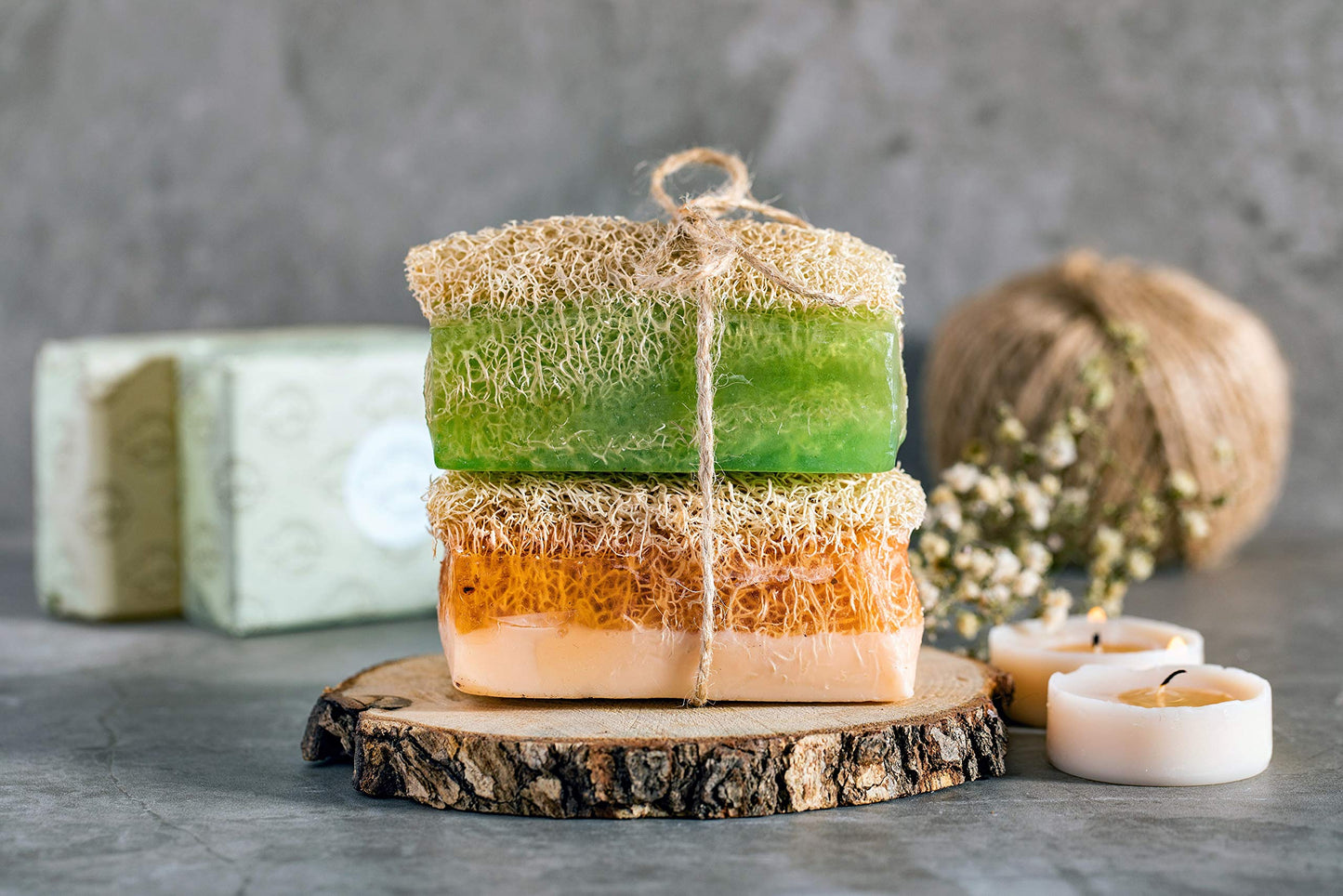 SABUN CO. [3 Pack] Donkey Milk Soap with Honey - Natural Exfoliating Loofah Soap Bar Nourishing, Hydrating, Moisturizing Handmade Soap For Face and Body - With Loofah [4.4 oz - 125 gr x 3]