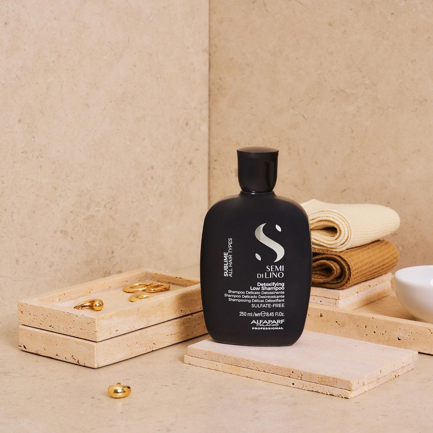 ALFAPARF MILANO Semi Di Lino Detox Shampoo - Sulfate-Free Deep Cleanser for Product Buildup & Hard Water