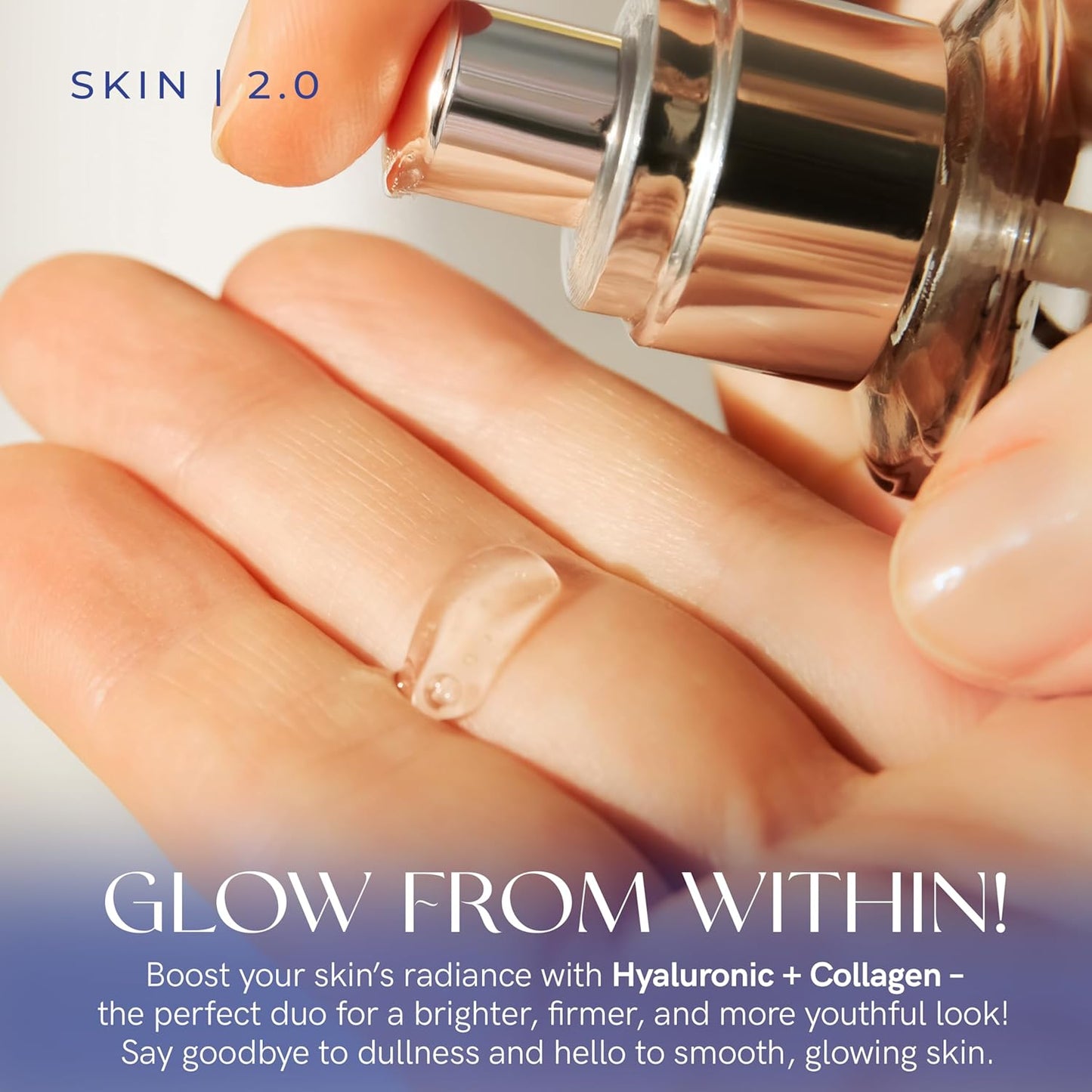 Skin 2.0 Hyaluronic Acid & Collagen Face Serum - Hydrating, Anti-Aging Formula for All Skin Types - 1.69 Fl Oz