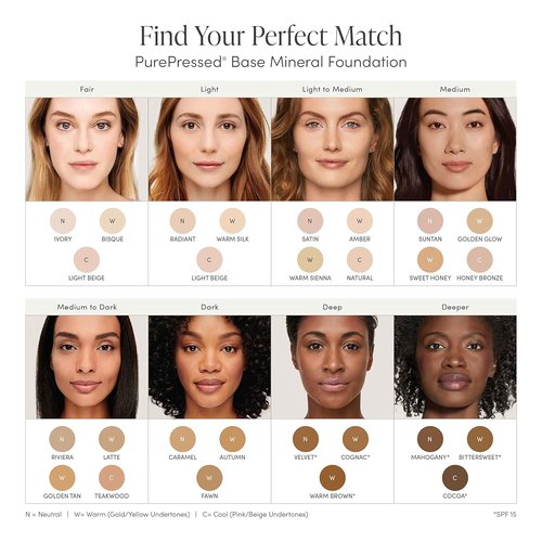Jane Iredale PurePressed Base Mineral Foundation Compact Set - Semi-Matte Pressed Powder with SPF, Talc-Free & Vegan