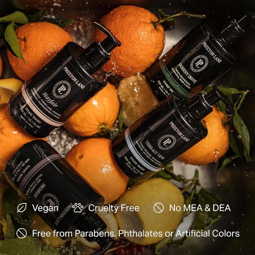 Preston Lane Luxury Hand Wash - Terrace View Scent | Hydrating Organic Oils & Gentle Cleansing, Vegan