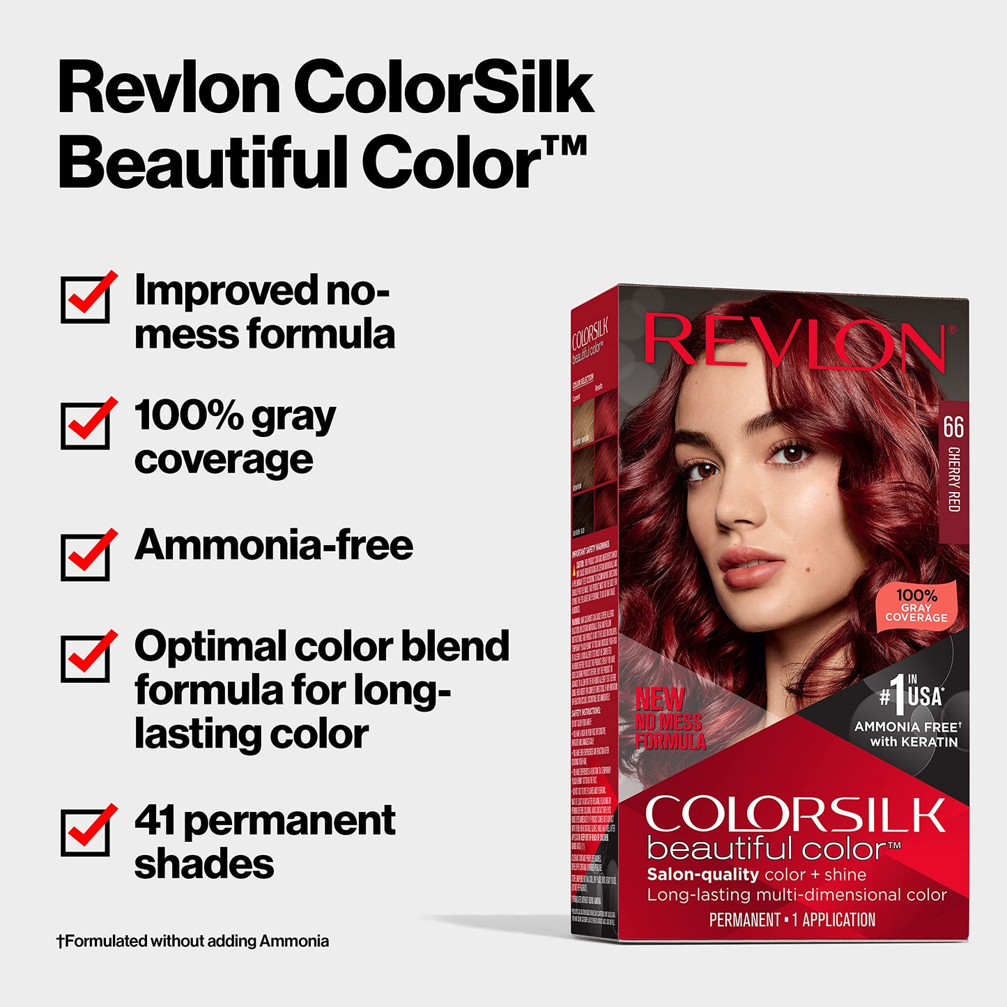 Revlon Colorsilk Beautiful Color Permanent Hair Color, Long-Lasting High-Definition Color, Shine & Silky Softness with 100% Gray Coverage, Ammonia Free, 051 Light Brown, 2 Pack