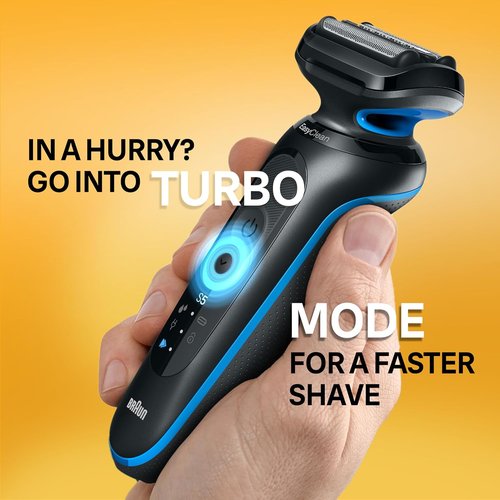 Braun Electric Shaver - Series 5 5120s | Wet & Dry Turbo Shaving with Beard Trimmer - Blue