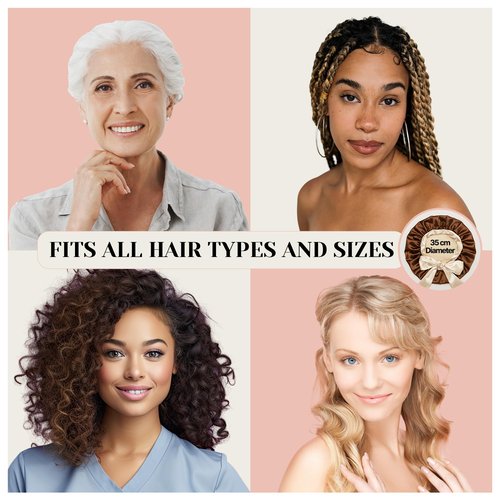 100% Mulberry Silk Bonnet for Sleeping Women with Curly Hair - Short Long Hair Bonnet for Sleeping - Alternative to Double Layer Satin Bonnet with Tie Band - Premium Hair Wrap for Sleep Black