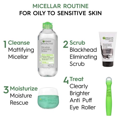 Garnier SkinActive Micellar Cleansing Water Mattifying for Oily Skin, 13.5 fl. oz.