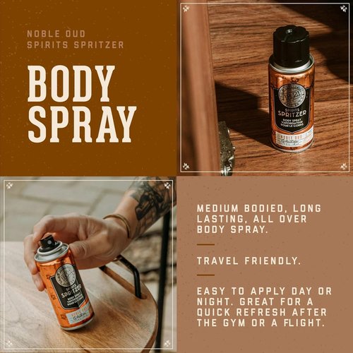 18.21 Man Made Men's Spirits Spritzer - Long-Lasting Body Spray with Masculine Aromatics | 3.4 oz Gift for Him