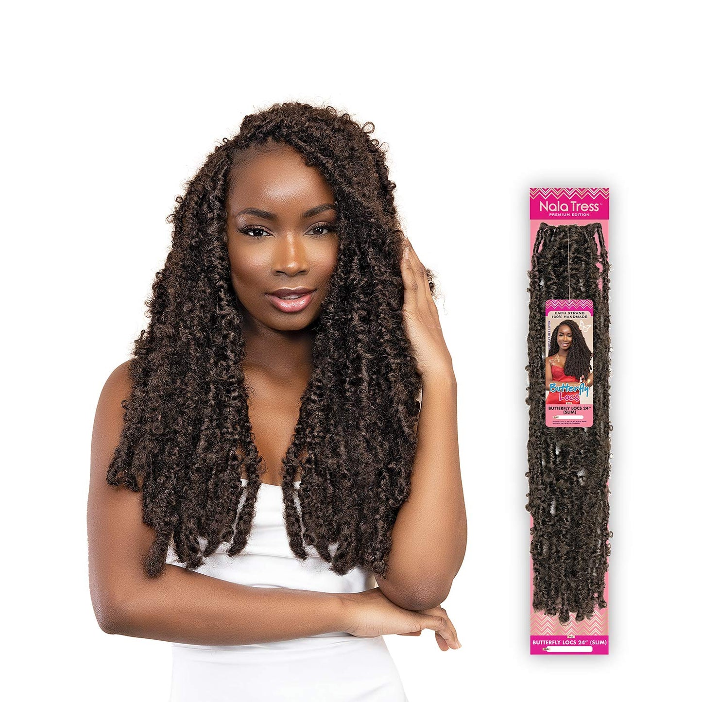 Janet Collection Crochet Braids Nala Tress Butterfly Locs 24"(SLIM) (1-pack, 2)