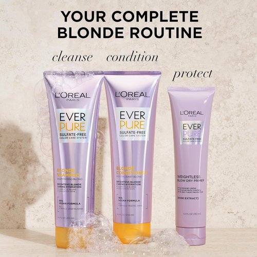 L'Oreal Paris EverPure Blonde Shampoo & Conditioner Set - Sulfate Free, Neutralizes Brass, 8.5 Fl Oz