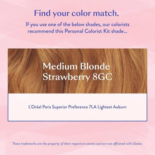 eSalon Permanent Hair Color Kit - Medium Blonde Strawberry | Professional Ammonia-Free Dye for 100% Gray Coverage