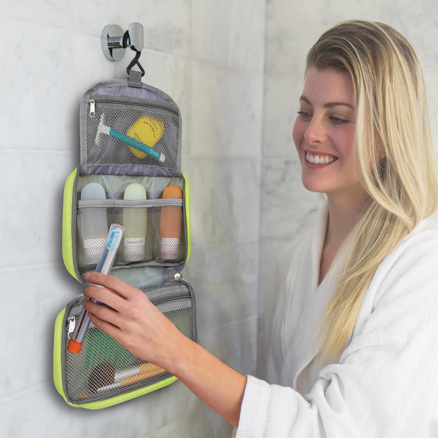 Travelon Compact Hanging Toiletry Kit - Organized Travel Storage Solution | Durable & Lightweight Design