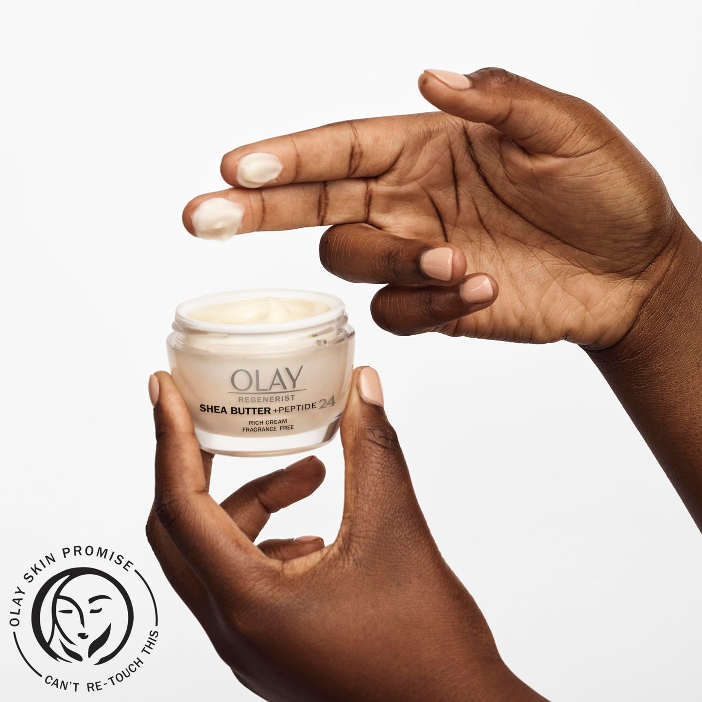 Olay Regenerist Shea Butter + Peptide 24 Rich Cream Face Moisturizer, Fragrance Free, 1.7 oz (48g)