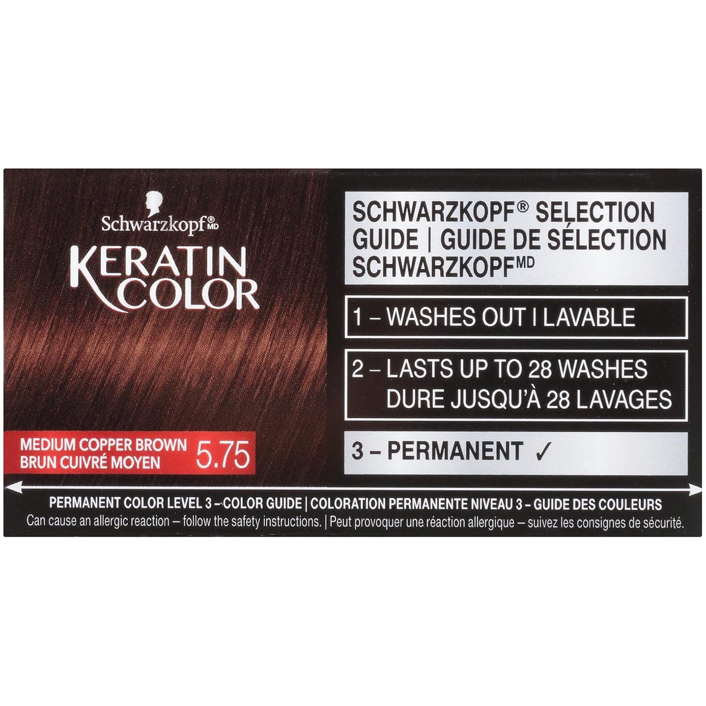 Schwarzkopf Keratin Color Permanent Hair Color Cream - 5.75 Medium Copper Brown | Long-Lasting Color, 1 Count