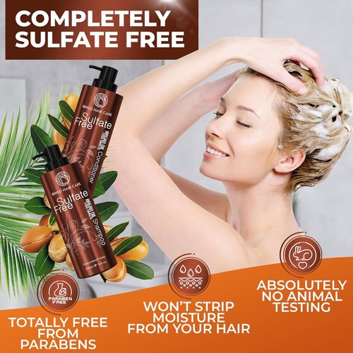**Moroccan Oil Argan Oil Shampoo and Conditioner Set - Sulfate-Free Hydration for Curly, Color-Treated Hair**