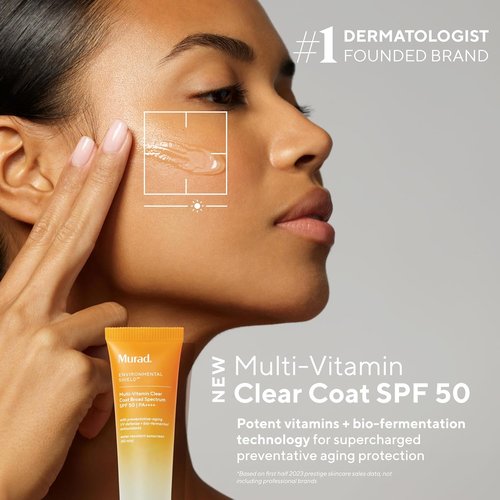 Murad Multi-Vitamin Clear Coat Sunscreen SPF 50 - Lightweight, Broad-Spectrum Protection with Vitamins C & F, Nourishing Formula - 1.7 Fl Oz
