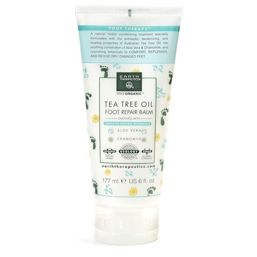 Earth Therapeutics Tea Tree Oil Foot Balm - Hydrating Formula with Aloe Vera & Chamomile - 6 Oz for Soft, Smooth Feet