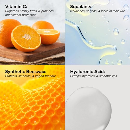 DRMTLGY C Balm: Antioxidant Lip Treatment Balm & Lip Oil with Supercharged Vitamin C, Hyaluronic Acid Serum for Deep Hydration, Smooths Lip Lines & Wrinkles, Plumps Dry, Chapped Lips