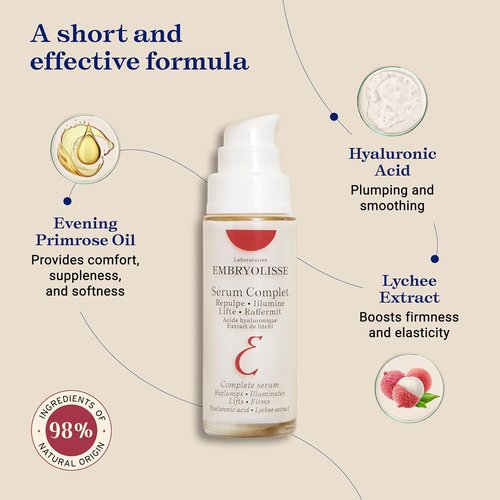 Embryolisse Complete Serum - Advanced Hydrating Formula With Hyaluronic Acid | 1.01 Fl Oz