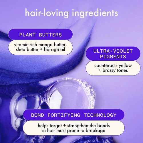 Amika Bust Your Brass Cool Blonde Shampoo - Strengthening Repair Formula for Radiant Hair