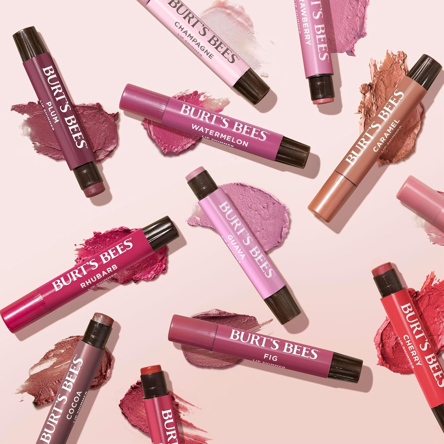 Burt's Bees Shimmer Lip Tint - Moisturizing Tinted Lip Balm Stick for All-Day Hydration | Rhubarb (1-Pack)