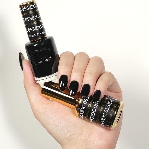 DND Gel | Black Nail Polish Set - UV/LED Gel & Air Dry Chip-Free Duo | 0.5 Fl Oz Each