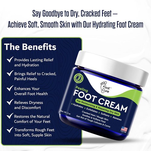 FOOT CURE Tea Tree Oil Foot Cream - Moisturizing Relief for Dry, Cracked Feet | Heel & Callus Treatment, 2 oz