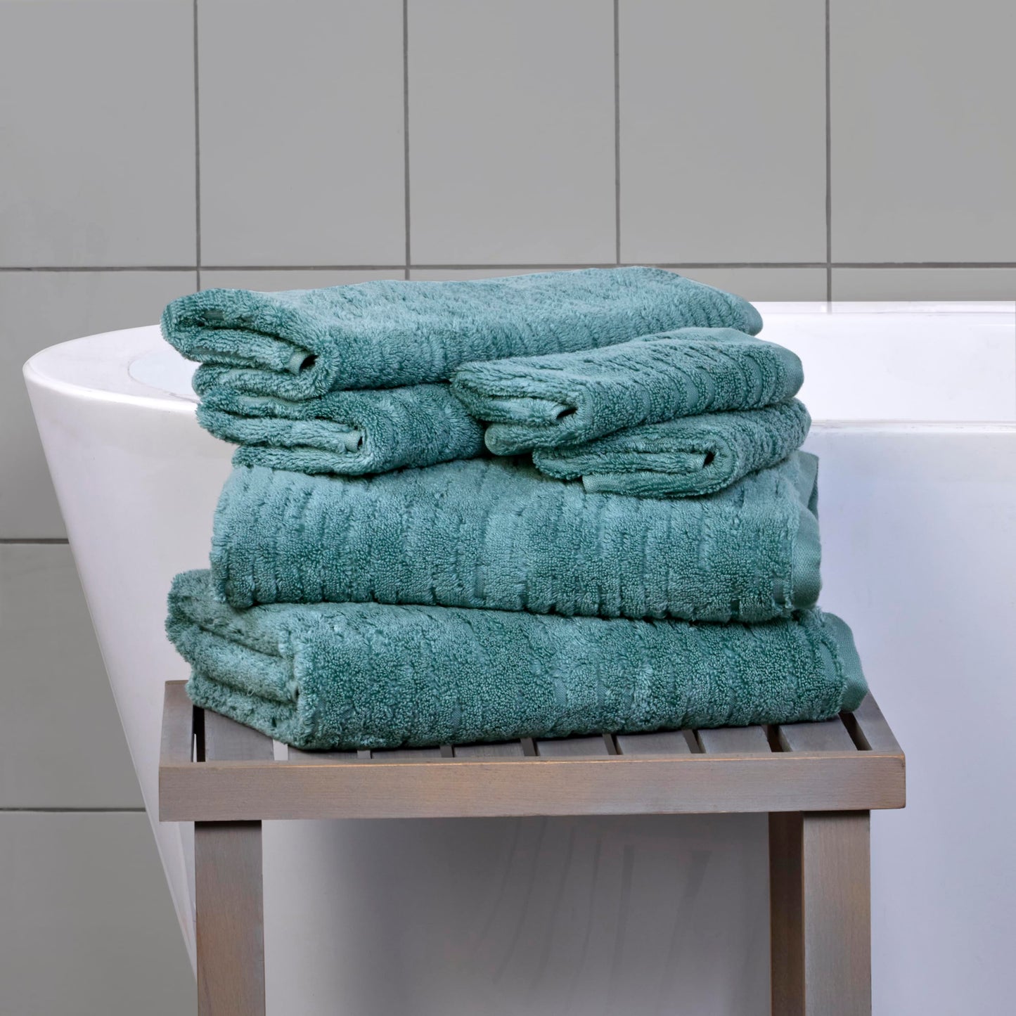 SKL Home CloudSoft Cotton Luxury Hand Towel 2pc Set for Bath/Kitchen/Bar & Gift, Teal
