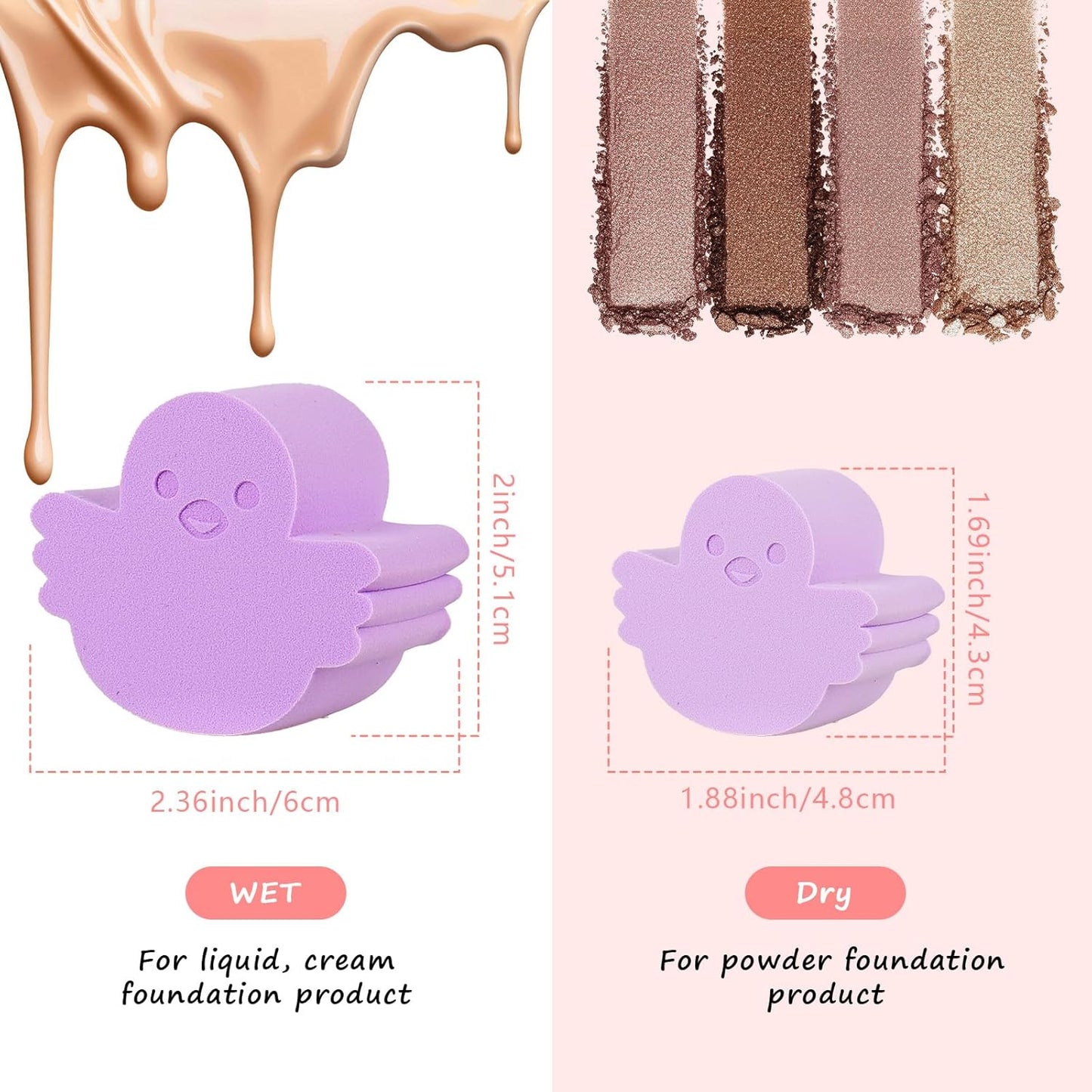 Skiennix Easter Makeup Sponge Set - 12 Pcs Bunny & Chick Blenders | Soft, Latex-Free Beauty Sponges for Foundation & Powder