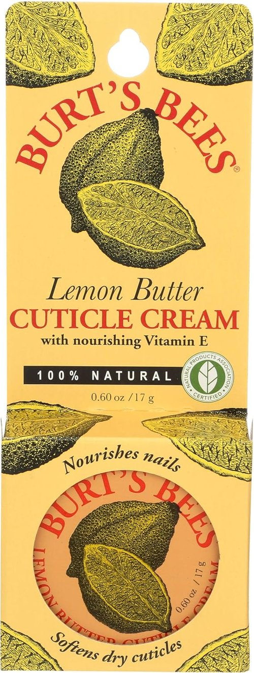 Burt's Bees Lemon Butter Cuticle Cream - Nourishing Formula for Healthy Nails | 0.6 Oz