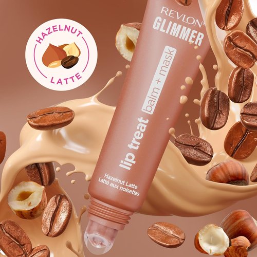 Revlon Glimmer Lip Treat Balm - Overnight Peptide Hydrating Lip Mask, 006 Hazelnut Latte, 0.4 fl oz
