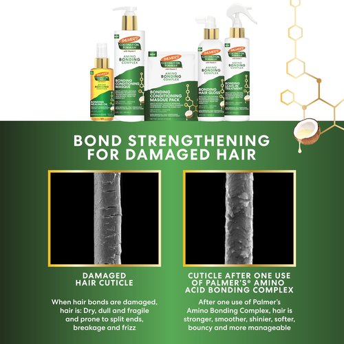Palmer's Amino Bonding Complex Hair Gloss, Hair Shine Spray with Coconut Oil & Vitamin E, Hydrating, Heat Protectant, Anti Frizz, Adds Shine & Protects Hair Growth, All Hair Types, 4 fl. oz