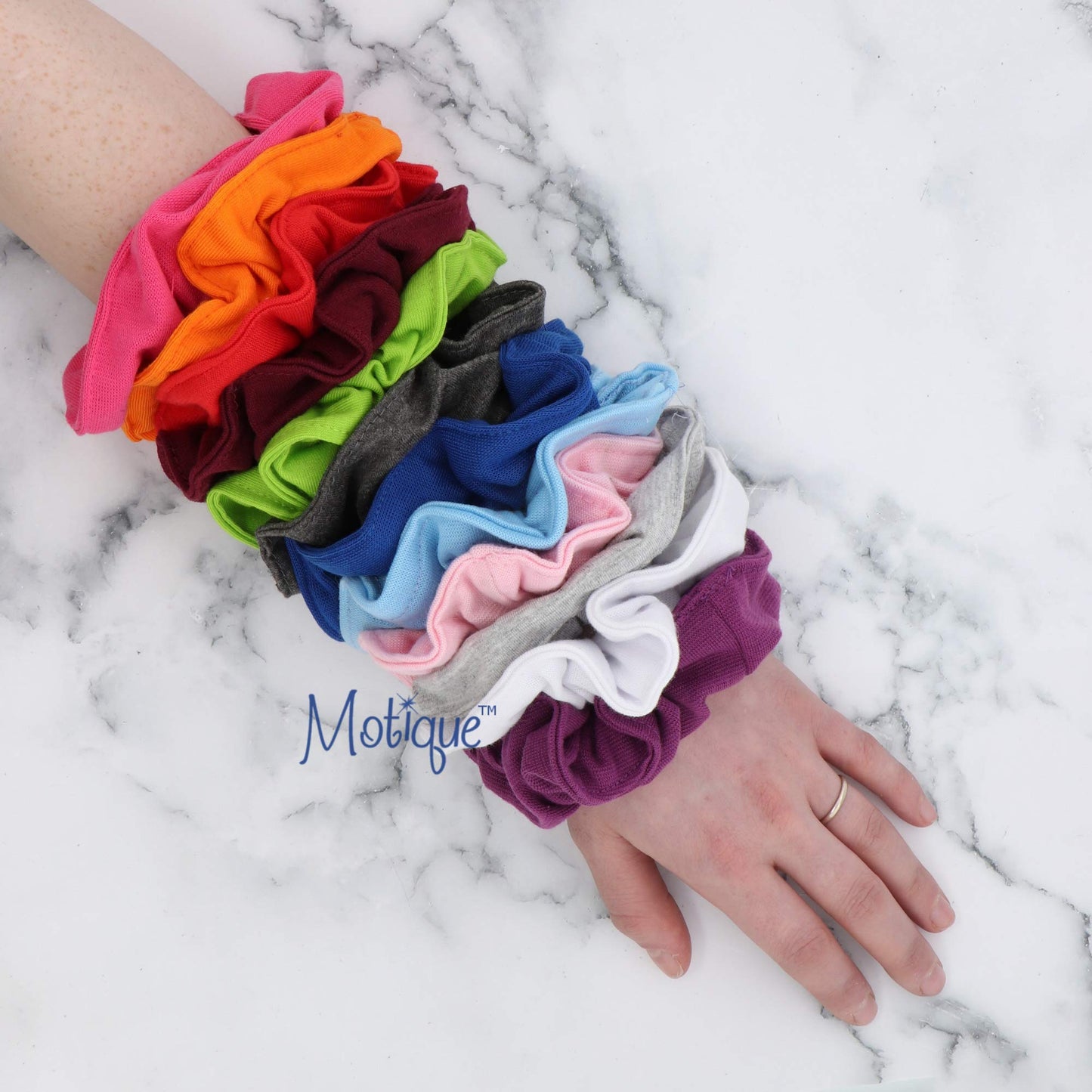 Large Solid Scrunchie - Set of 6 - Grey