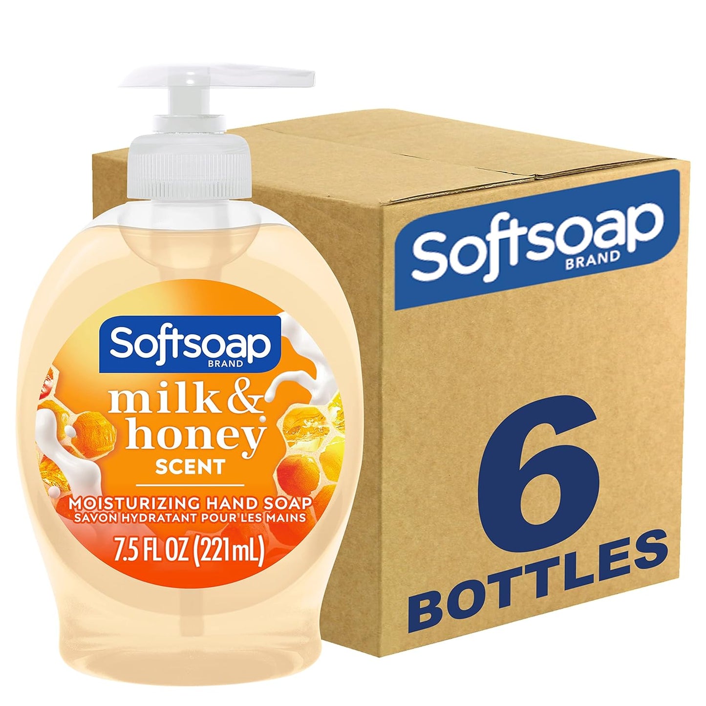 Softsoap Liquid Hand Soap Refill - Milk & Honey Scented, Moisturizing, 50 Ounce | Pack of 6